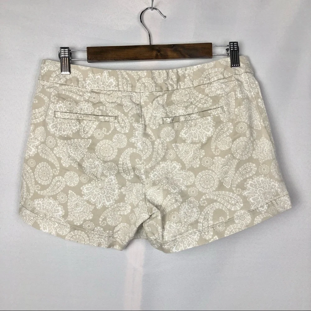 Gap Stretch Khaki & White Paisley Printed Shorts 6